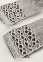 Bayan Gri Pamuklu File Çorap