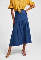 Women Navy Midi Skirt