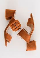 Bayan Kahverengi Toka Detaylı Topuklu Terlik