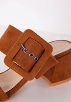 Bayan Kahverengi Toka Detaylı Topuklu Terlik