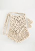 Bayan Krem El Örmesi Makrome Çanta