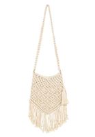 Bayan Krem El Örmesi Makrome Çanta