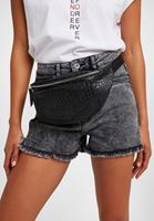 Bayan Siyah Dokulu Bel Çantası