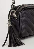 Bayan Siyah Nakış Detaylı Kol Çantası