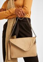 Bayan Krem Fermuar Detaylı Askılı Çanta