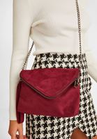 Bayan Bordo Fermuar Detaylı Askılı Çanta