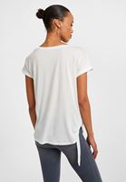 Bayan Krem Bağlama Detaylı Bot Yaka Tişört