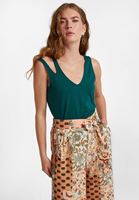 Bayan Yeşil Kesik Detaylı Atlet