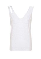 Bayan Beyaz Kesik Detaylı Atlet