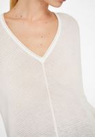 Bayan Krem V Yaka Salaş Triko Kazak