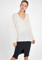 Bayan Krem V Yaka Salaş Triko Kazak