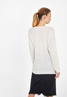 Bayan Krem V Yaka Salaş Triko Kazak