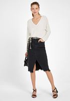 Bayan Krem V Yaka Salaş Triko Kazak