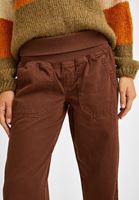 Bayan Kahverengi Beli Lastikli Düşük Bel Pantolon