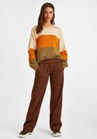 Bayan Kahverengi Beli Lastikli Düşük Bel Pantolon