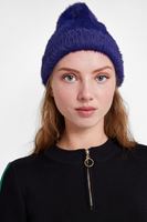 Bayan Lacivert Tüy Detaylı Bere