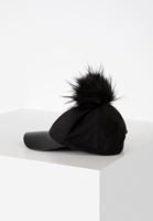 Bayan Siyah Ponpon Detaylı Şapka