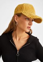 Bayan Sarı Dokulu Şapka