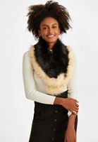 Bayan Çok Renkli Kürk Uzun Yaka