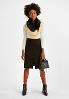 Bayan Çok Renkli Kürk Uzun Yaka