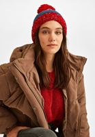 Bayan Kırmızı Ponponlu Bere