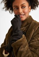 Bayan Siyah Düğme Detaylı Eldiven