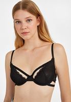 Bayan Siyah Dantel Detaylı Büstiyer