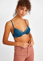 Bayan Mavi Dantel Detaylı Büstiyer