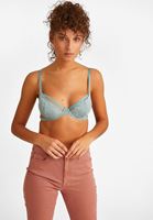 Bayan Mavi Dantel Detaylı Büstiyer