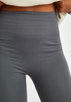 Bayan Gri Yüksek Bel Dikişsiz Tayt