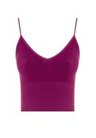 Bayan Mor Dikişsiz İnce Askılı Crop Top