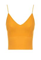 Bayan Turuncu Dikişsiz İnce Askılı Crop Top