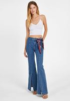 Bayan Beyaz Dikişsiz İnce Askılı Crop Top