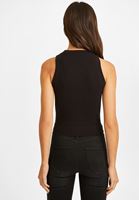 Bayan Siyah Yüksek Yaka Dikişsiz Atlet