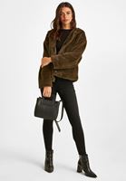 Bayan Siyah Yüksek Yaka Dikişsiz Atlet