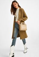 Bayan Krem Yüksek Yaka Dikişsiz Atlet