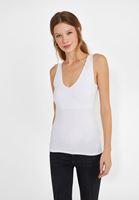 Bayan Beyaz V Yaka Kalın Askılı Atlet