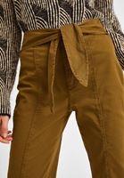 Bayan Yeşil Beli Bağlamalı Yüksek Bel Pantolon