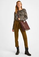 Bayan Yeşil Beli Bağlamalı Yüksek Bel Pantolon