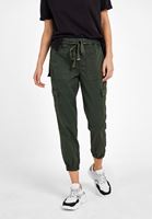 Bayan Yeşil Beli Lastik Detaylı Kargo Pantolon