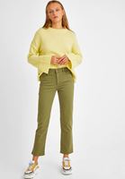 Bayan Yeşil Yüksek Bel Slim Pantolon