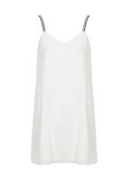 Bayan Krem Askı Detaylı Mini Elbise