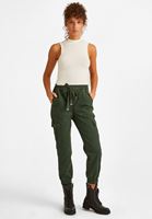 Bayan Yeşil Yüksek Bel Kargo Pantolon