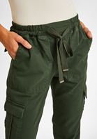 Bayan Yeşil Yüksek Bel Kargo Pantolon