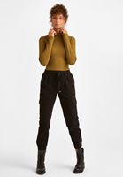 Bayan Siyah Yüksek Bel Kargo Pantolon