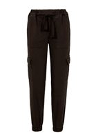 Bayan Siyah Yüksek Bel Kargo Pantolon