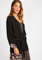 Bayan Siyah Yarasa Kol Triko Hırka