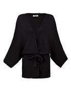 Bayan Siyah Yarasa Kol Triko Hırka