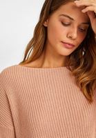 Bayan Pembe Kayık Yaka Triko Kazak