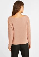 Bayan Pembe Kayık Yaka Triko Kazak